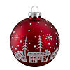 Northlight Set of 4 Red Matte Glass Ball Hanging Christmas Decorations 3.2 Inch (80mm) Image 1