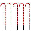 Northlight Set of 5 Red Lighted Candy Cane Christmas Lawn Stakes 28" Image 1