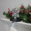 Northlight Silver Glittered LED Lighted Snowflake Christmas Stocking Holder 7" Image 1