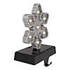 Northlight Silver Glittered LED Lighted Snowflake Christmas Stocking Holder 7" Image 2
