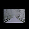Northlight Small  Fiber Optic Lighted Winter Wooden Bridge Canvas Wall Art 12" x 15.75" Image 1