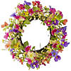 Northlight wild flowers and berries artificial spring twig wreath  pink and yellow - 20-inch Image 1