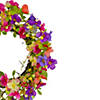 Northlight wild flowers and berries artificial spring twig wreath  pink and yellow - 20-inch Image 3