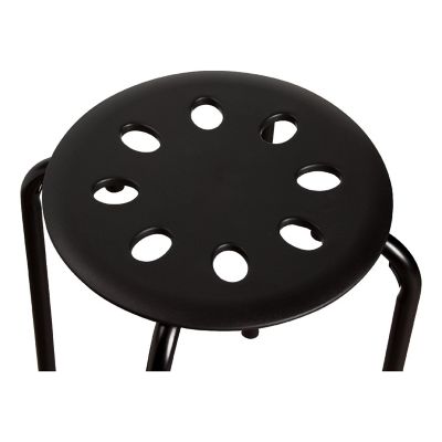 Norwood Commercial Furniture Black Plastic Stack Stool with Black Legs (5 Pack) Image 1