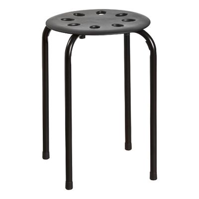 Norwood Commercial Furniture Black Plastic Stack Stool with Black Legs (5 Pack) Image 2