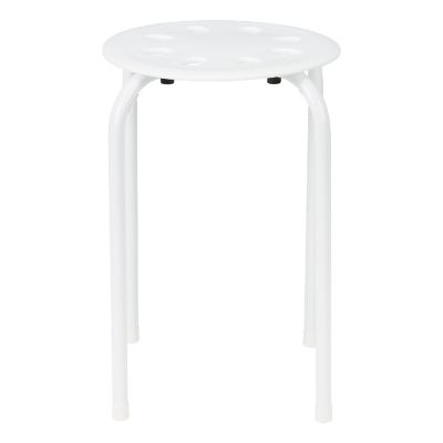 Norwood Commercial Furniture White Plastic Stack Stool with White Legs (5 Pack) Image 1