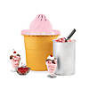 Nostalgia 4-Quart Swirl Cone Ice Cream Maker, Strawberry Red Image 1