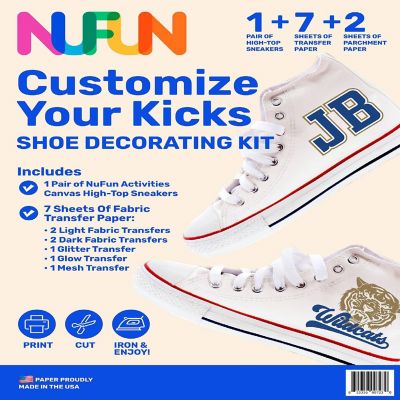 NuFun Activities Canvas High Top Sneaker/Shoes - Adult/Unisex - White - Size 6 - Pair Image 1