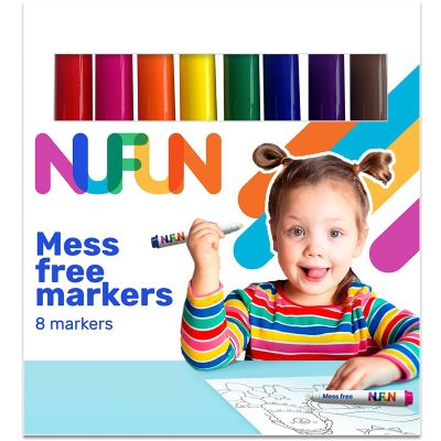 NuFun Activities Mess Free Coloring Markers, 8 Colors Per Pack Image 1