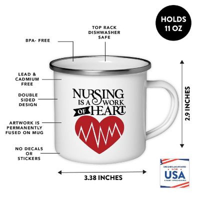 Nursing Is Work Heart 11oz Campfire Mug Image 1