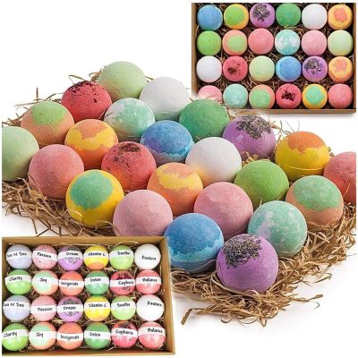 Nurture Me 24 Bath Bombs, Large, Natural with Shea & Cocoa Butter Image 1