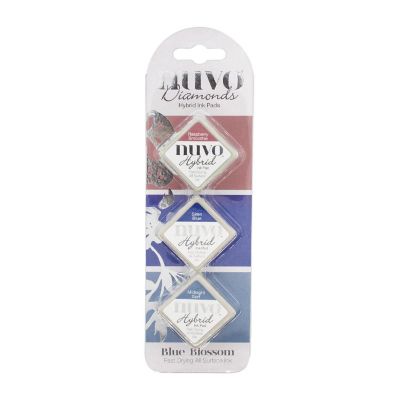 Nuvo Diamond Hybrid Ink Pads 3/Pkg-Blue Blossom Image 1