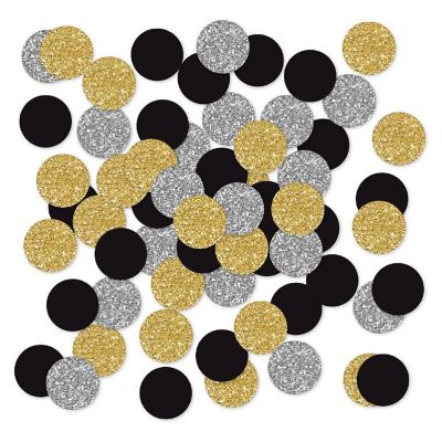 NYE Gold Silver Black Confetti, 180-Pack Image 1