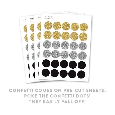NYE Gold Silver Black Confetti, 180-Pack Image 1