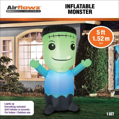 Occasions 5' Inflatable Monster, 5 ft Tall, Multicolored Image 2