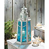 Ocean Blue Lighthouse Candle Lantern 5X5X10" Image 1