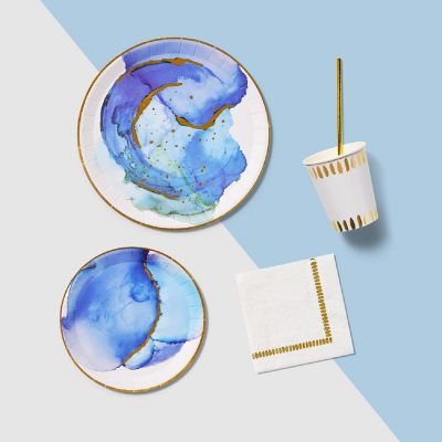 Ocean Watercolor Small Plates (10 per pack) Image 2