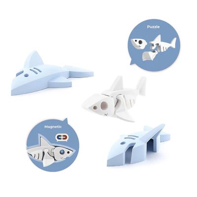 Ocean White Shark Magnetic Puzzle Toy Image 2