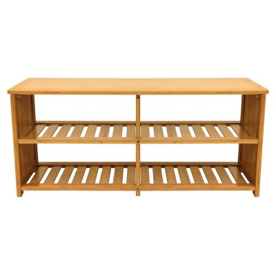 Oceanstar 10-Pair Bamboo Entryway Storage Bench Image 1