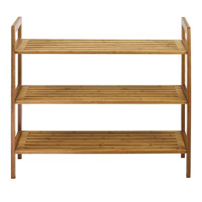 Oceanstar 3-Tier Bamboo Shoe Rack, Natural Image 1