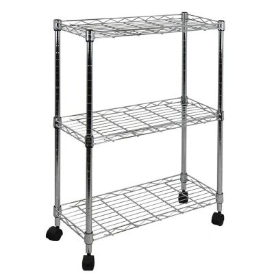 Oceanstar 3-Tier Shelving All-Purpose Utility Cart, Chrome Image 1