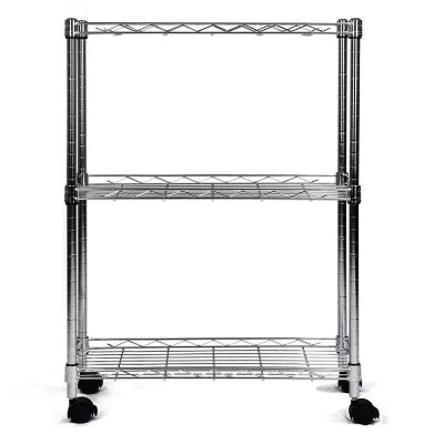 Oceanstar 3-Tier Shelving All-Purpose Utility Cart, Chrome Image 2