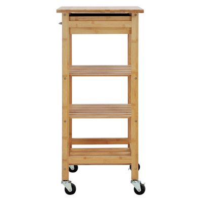 Oceanstar Bamboo Kitchen Trolley Image 1
