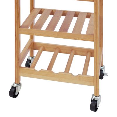 Oceanstar Bamboo Kitchen Trolley Image 3