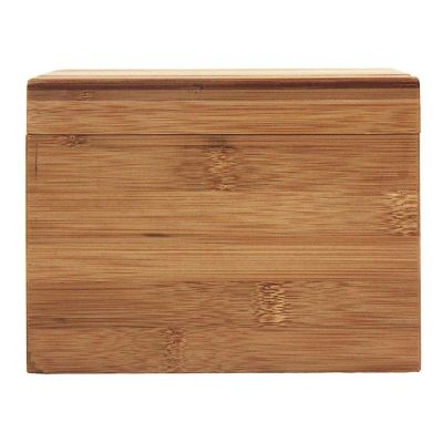Oceanstar Bamboo Recipe Box with Divider Image 1