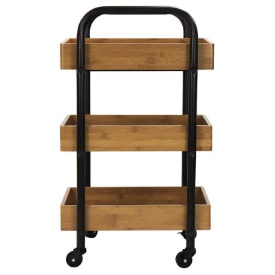 Oceanstar Portable Storage Cart with 3 Easy Removable Bamboo Trays Image 1