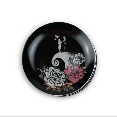 OFFICIAL Nightmare Before Christmas 8" Plate  Jack & Sally on a Hill  Set of 4 Image 1