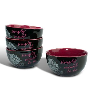 OFFICIAL Nightmare Before Christmas Ceramic Bowl  Feat. Jack & Sally  Set of 4 Image 1