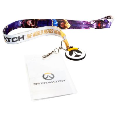 OFFICIAL Overwatch Lanyard  Feat. D. Va & More  Includes ID Holder & Logo Coin Image 1