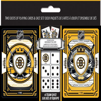 Officially Licensed Boston Bruins NHL 2-Pack Playing cards & Dice set Image 1