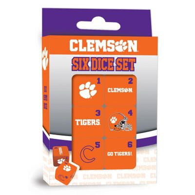 Officially Licensed NCAA Clemson Tigers 6 Piece D6 Gaming Dice Set Image 1