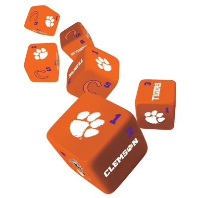 Officially Licensed NCAA Clemson Tigers 6 Piece D6 Gaming Dice Set Image 2