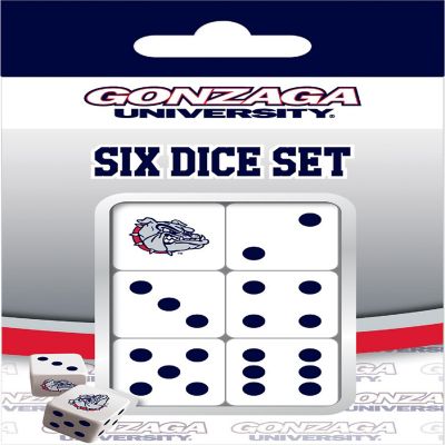 Officially Licensed NCAA Gonzaga Bulldogs 6 Piece D6 Gaming Dice Set Image 1