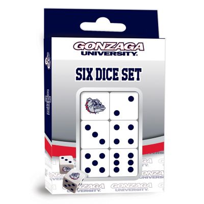 Officially Licensed NCAA Gonzaga Bulldogs 6 Piece D6 Gaming Dice Set Image 1