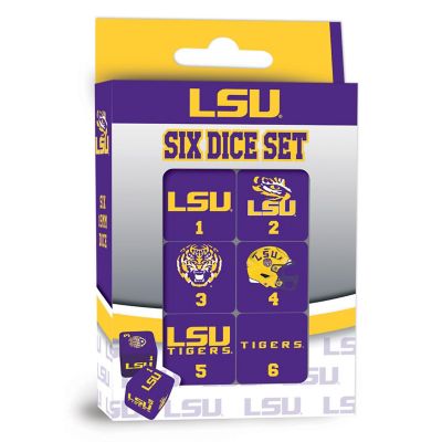 Officially Licensed NCAA LSU Tigers 6 Piece D6 Gaming Dice Set Image 1