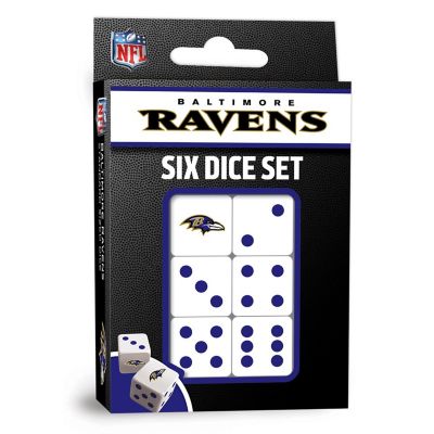 Officially Licensed NFL Baltimore Ravens 6 Piece D6 Gaming Dice Set Image 1
