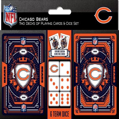 Officially Licensed NFL Chicago Bears 2-Pack Playing cards & Dice set Image 1