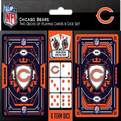 Officially Licensed NFL Chicago Bears 2-Pack Playing cards &amp; Dice set Image 1