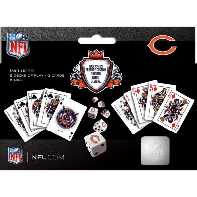 Officially Licensed NFL Chicago Bears 2-Pack Playing cards & Dice set Image 3