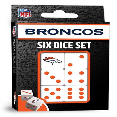 Officially Licensed NFL Denver Broncos 6 Piece D6 Gaming Dice Set Image 1