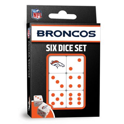 Officially Licensed NFL Denver Broncos 6 Piece D6 Gaming Dice Set Image 1