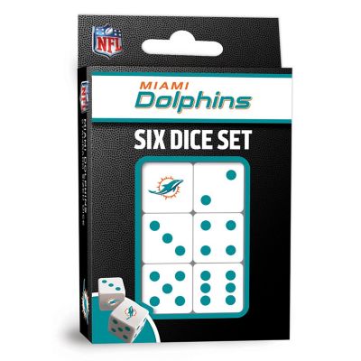 Officially Licensed NFL Miami Dolphins 6 Piece D6 Gaming Dice Set Image 1