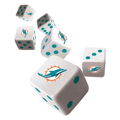 Officially Licensed NFL Miami Dolphins 6 Piece D6 Gaming Dice Set Image 2