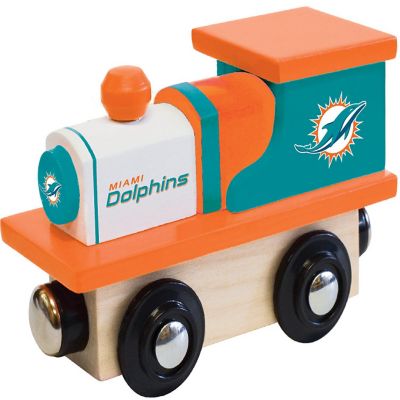 Officially Licensed NFL Miami Dolphins Wooden Toy Train Engine For Kids Image 1