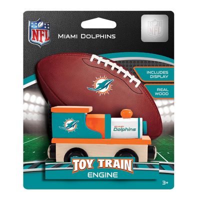 Officially Licensed NFL Miami Dolphins Wooden Toy Train Engine For Kids Image 2