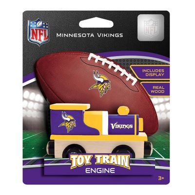 Officially Licensed NFL Minnesota Vikings Wooden Toy Train Engine For Kids Image 2